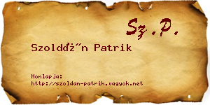Szoldán Patrik névjegykártya