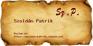 Szoldán Patrik névjegykártya