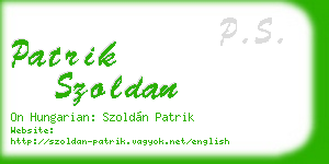 patrik szoldan business card